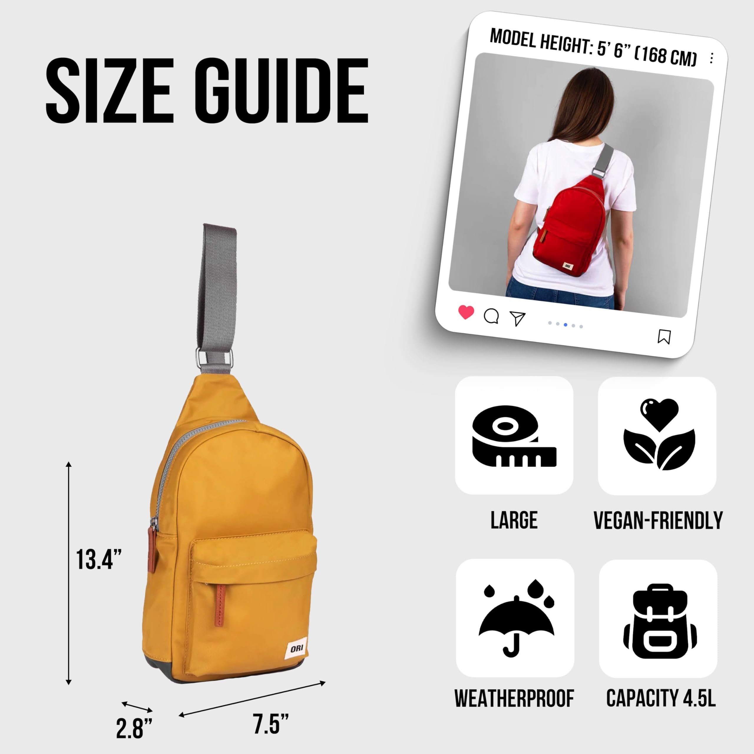 Large yellow crossbody travel bag for men and women, shown front view