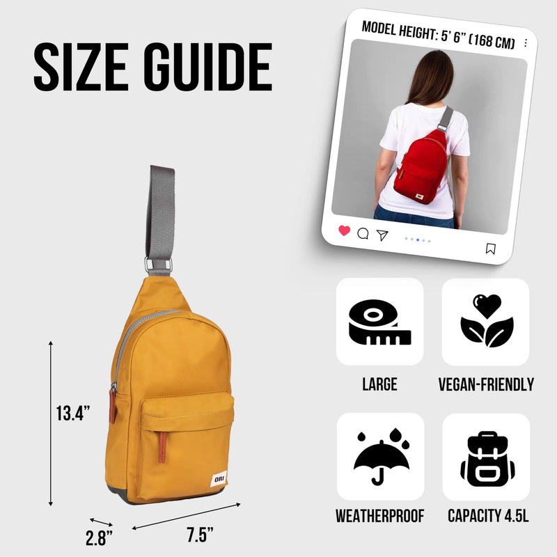 Large yellow crossbody travel bag for men and women, shown front view