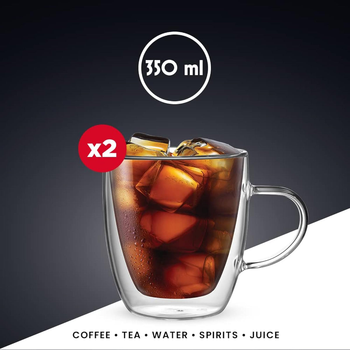 Bialetti Capri Double Wall Borosilicate Glass Cups | Set of 2