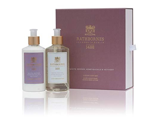 Rathbornes Luxury Body Care Gift Set | White Pepper, Honeysuckle & Vetivert (Body Wash & Lotion)