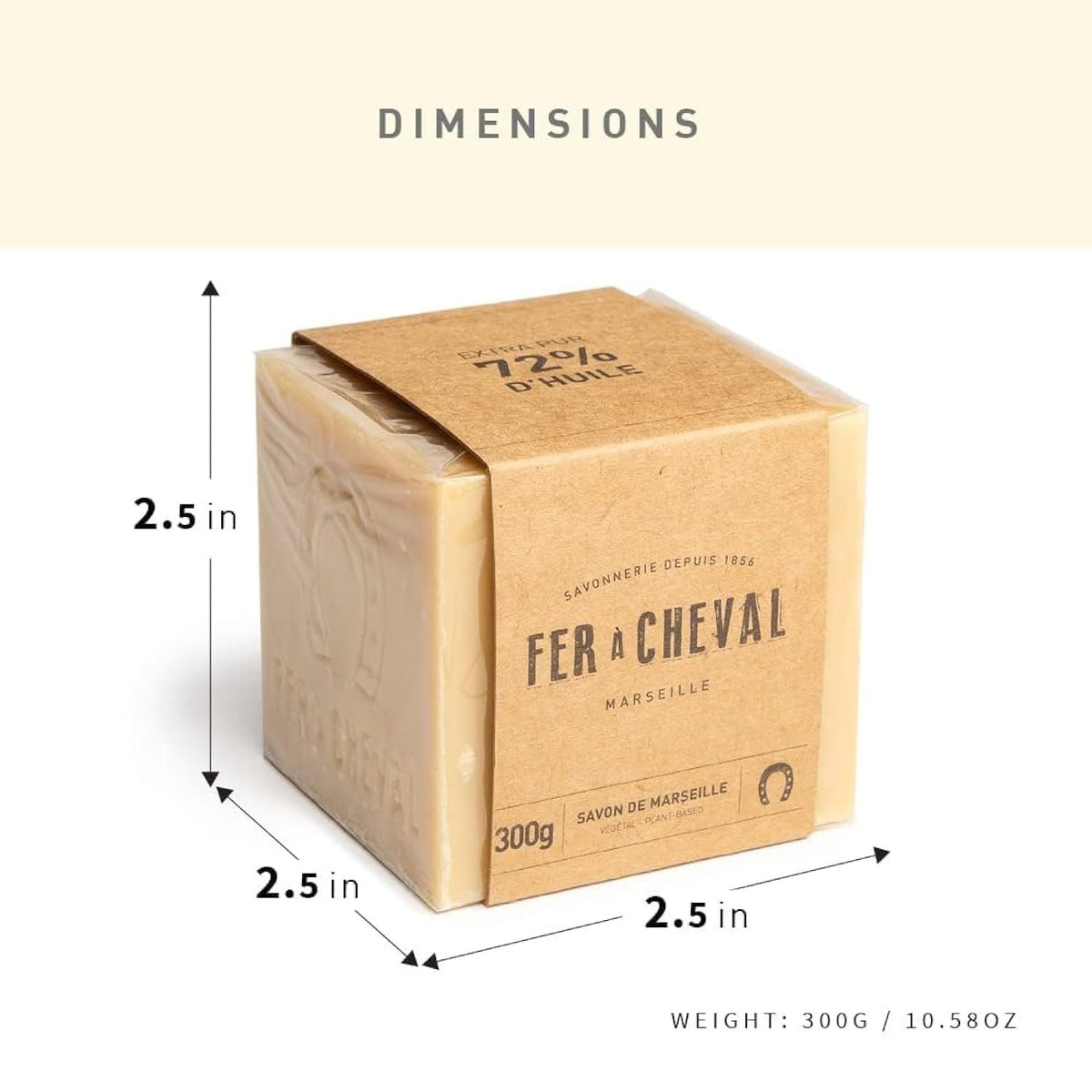 Fer à Cheval Savon de Marseille Cube Soap | Vegetal | 300g