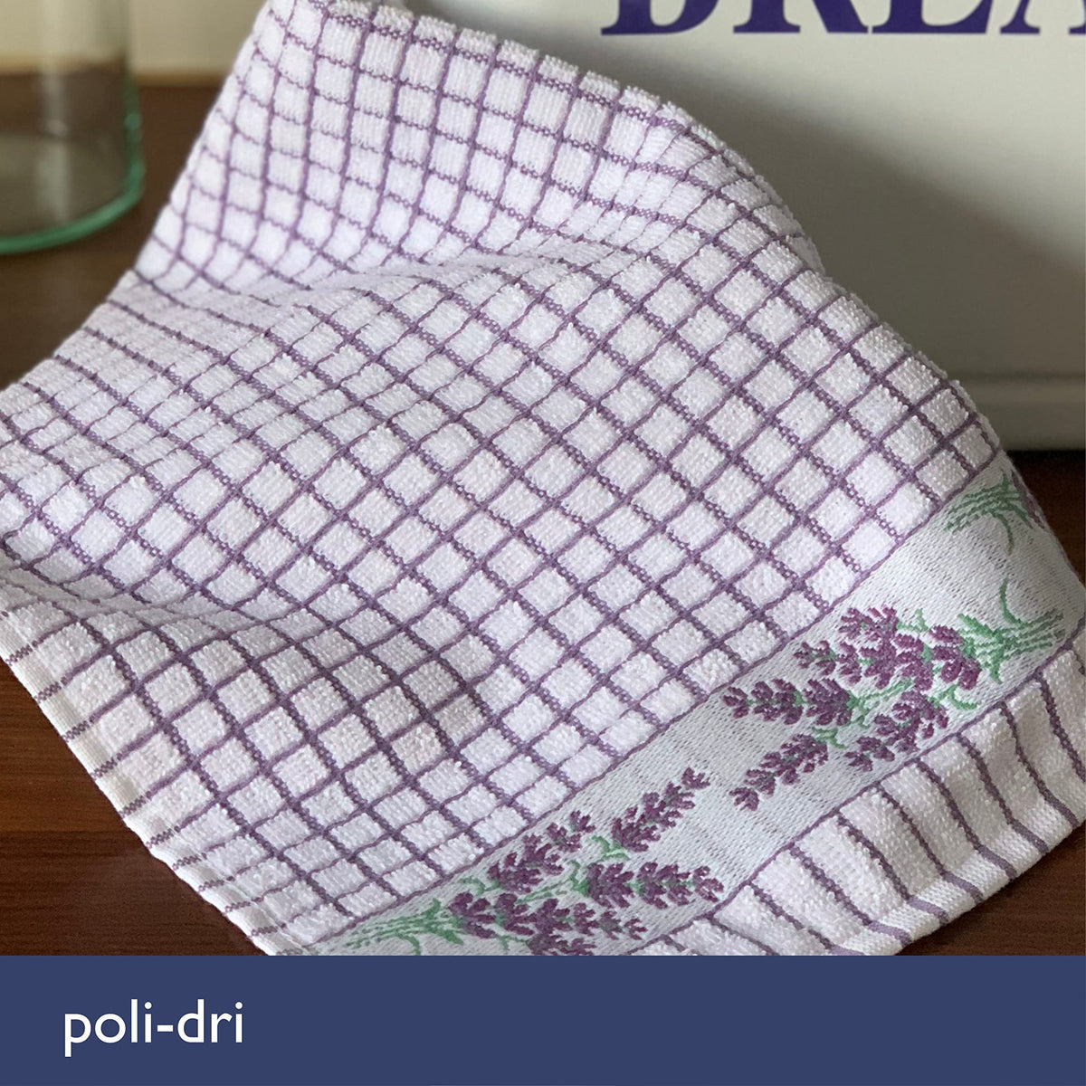 Poli-Dri Kitchen Towel Lavender Sprig  Pack-2 White/Lavender by Samuel Lamont