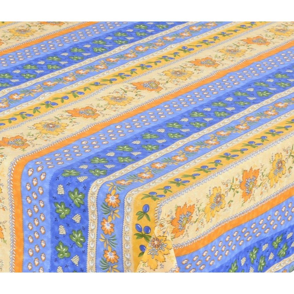 Monaco Blue Provencal Tablecloth | Easy Care Coated Cotton