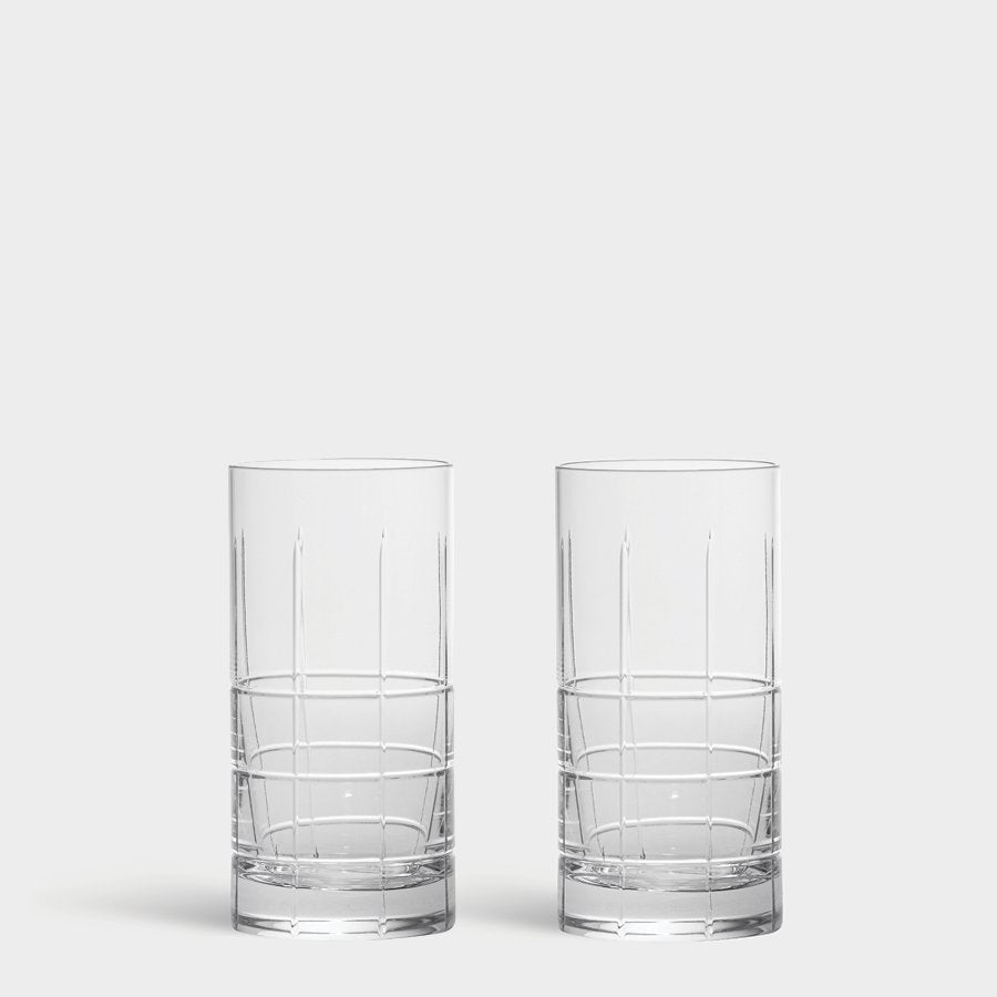 Orrefors Street Highball 2-Pack in cut crystal