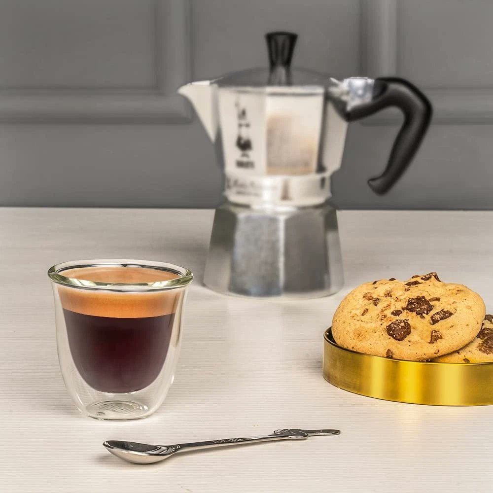 Bialetti Firenze double wall glass cups 200ml cappuccino size set of 2 borosilicate