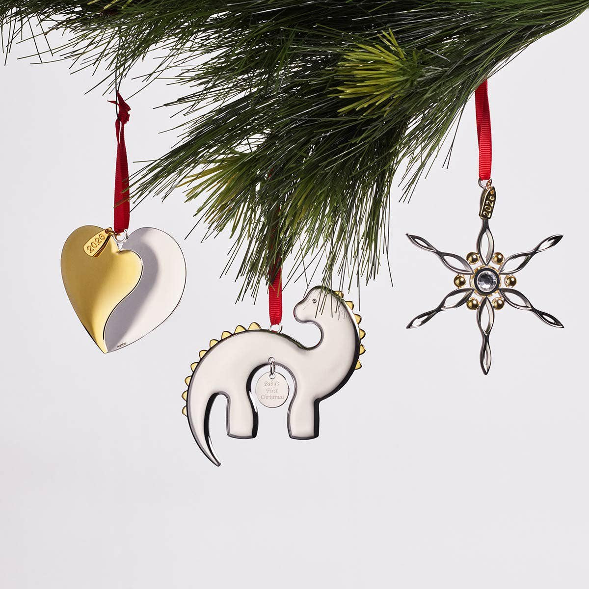 Nambé Our First Christmas Together Ornament | Gold & Silver Plate | 3"H