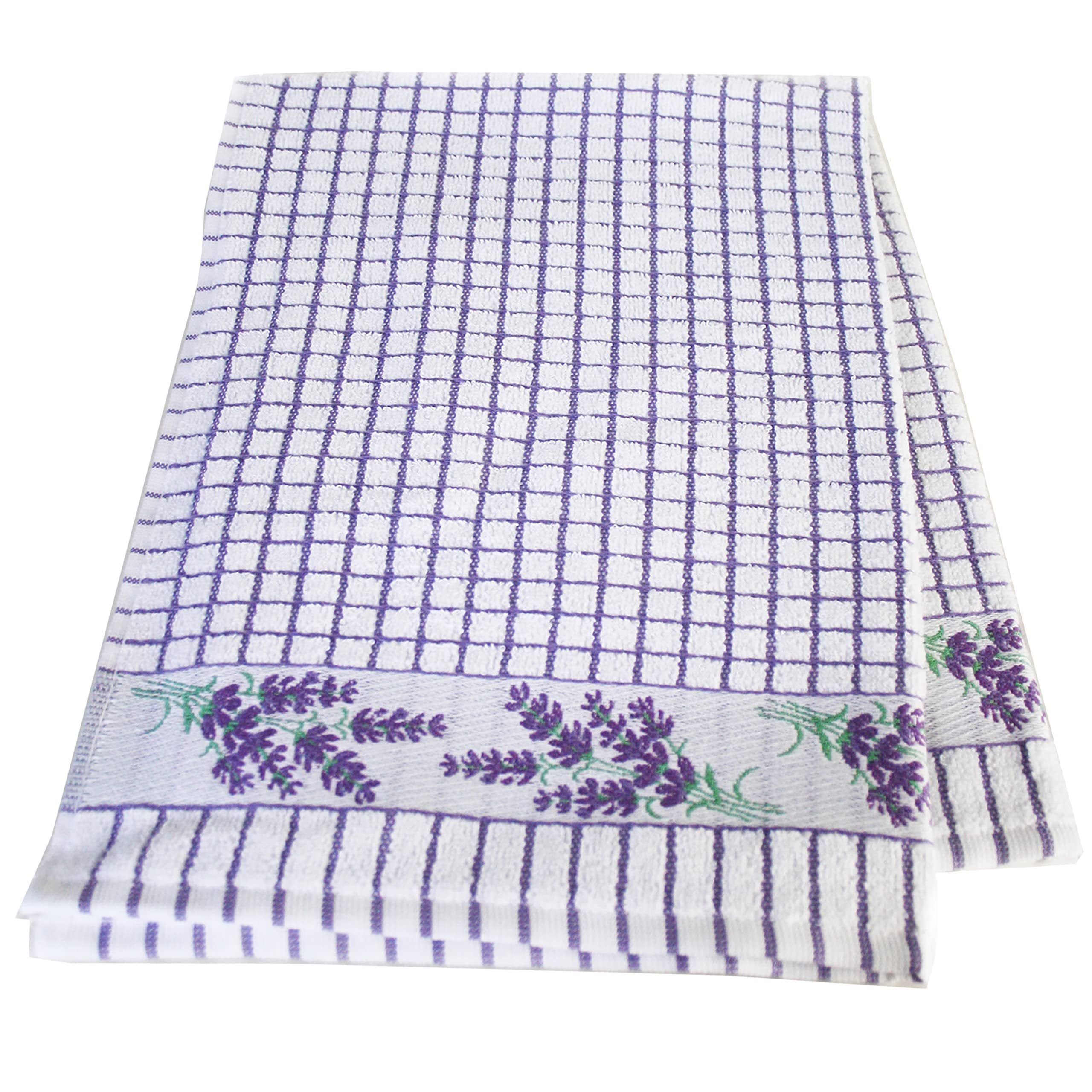 Poli-Dri Kitchen Towel Lavender Sprig  Pack-2 White/Lavender by Samuel Lamont