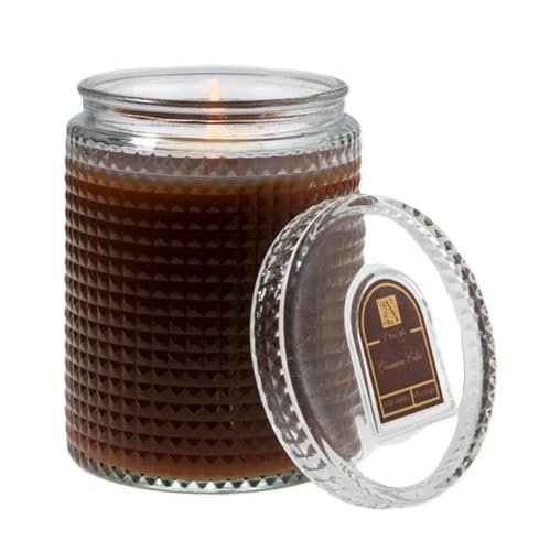 Aromatique Cinnamon Cider 15 oz Textured Glass Candle with Lid