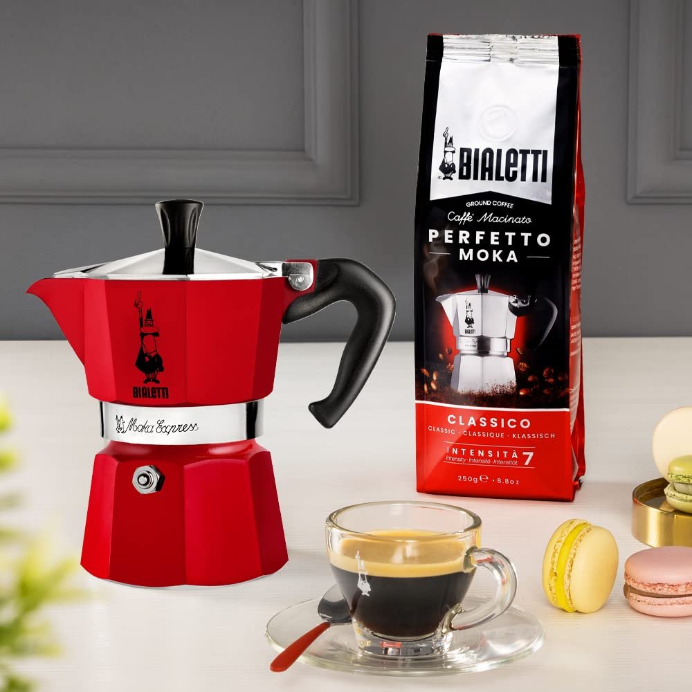 Bialetti Original Moka Express Espresso Coffee Maker – 6 Cups Red