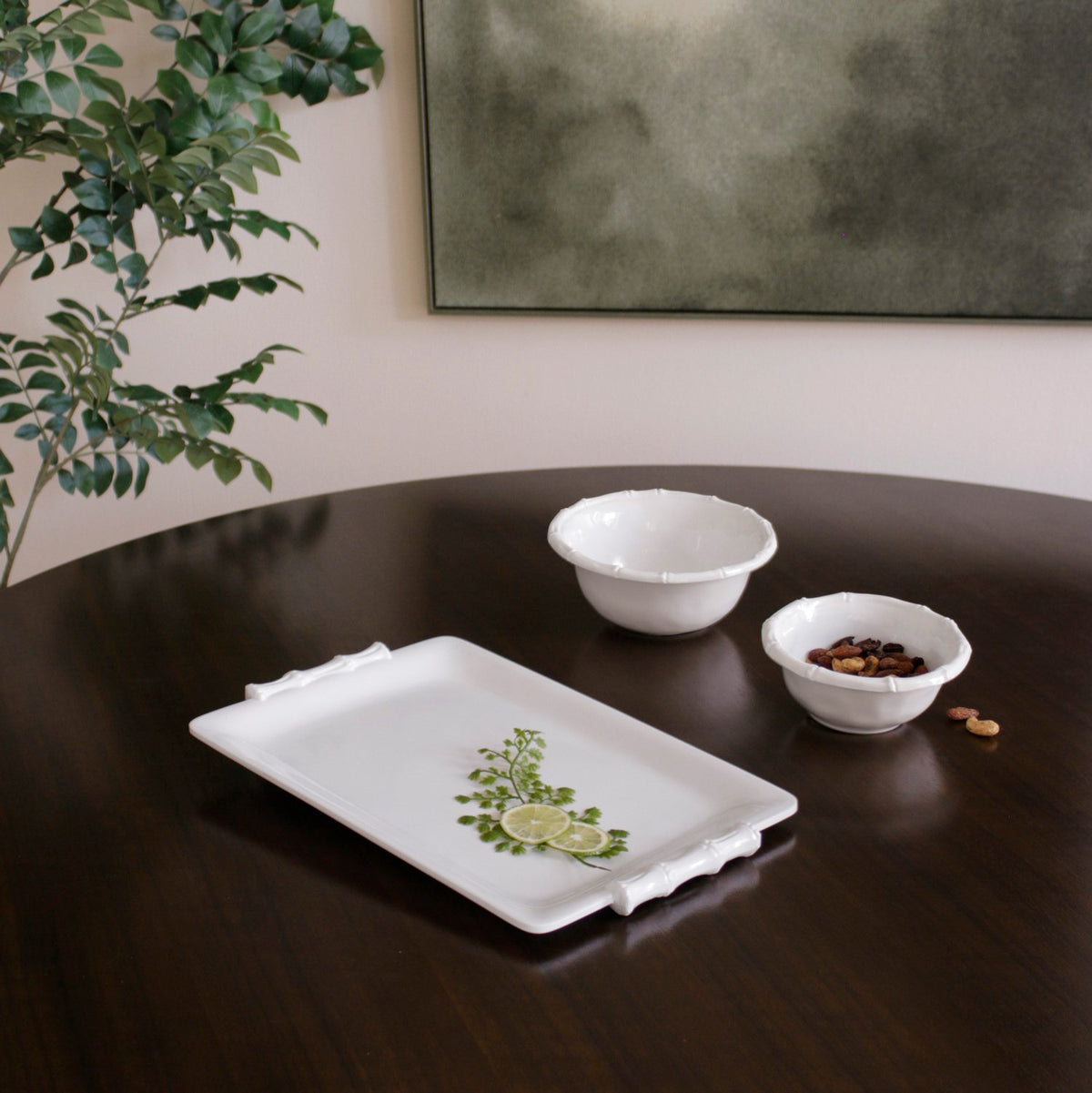 VIDA Bamboo Small Dip Bowl in White Melamine