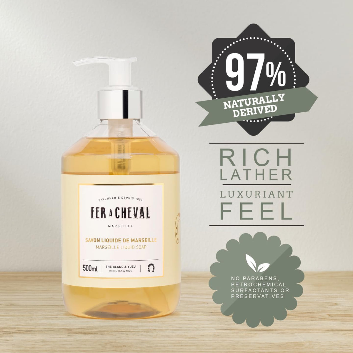 Fer a Cheval Marseille Liquid Soap Natural Vegetable Oil based | 500ml