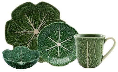Bordallo Pinheiro Cabbage Green Oval Platter 10" Set-2