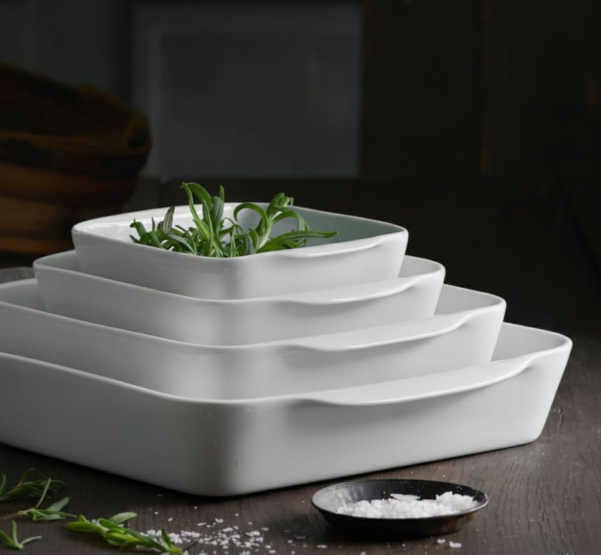 Pillivuyt Porcelain 2-Cup Square Baker, Small - 5-1/2-Inch