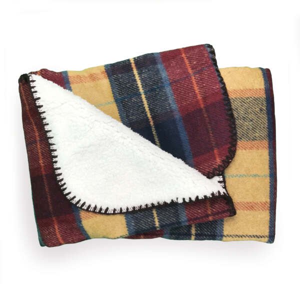 Samuel Lamont Throw Blanket (Irish Tweed Red) Woven Cotton Celtic Weavers