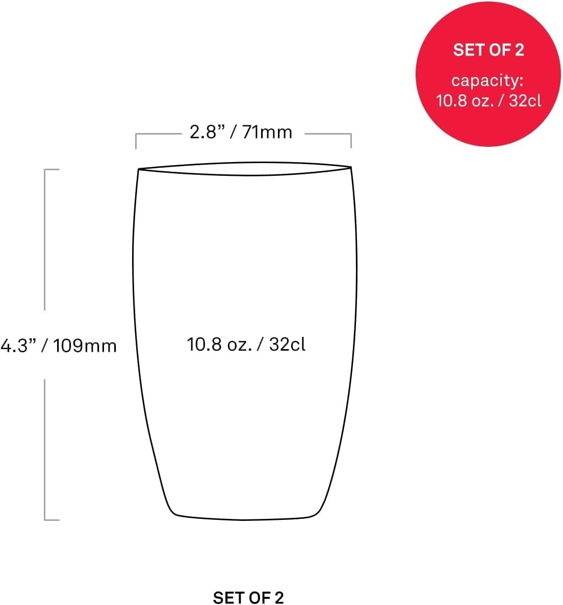 Zafferano Perle Glass Tumbler Blue/Grey 11oz (Set of 2)