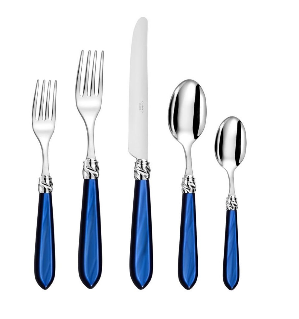 Capdeco Diana Flatware Set 5 Piece Place Setting | Night Blue