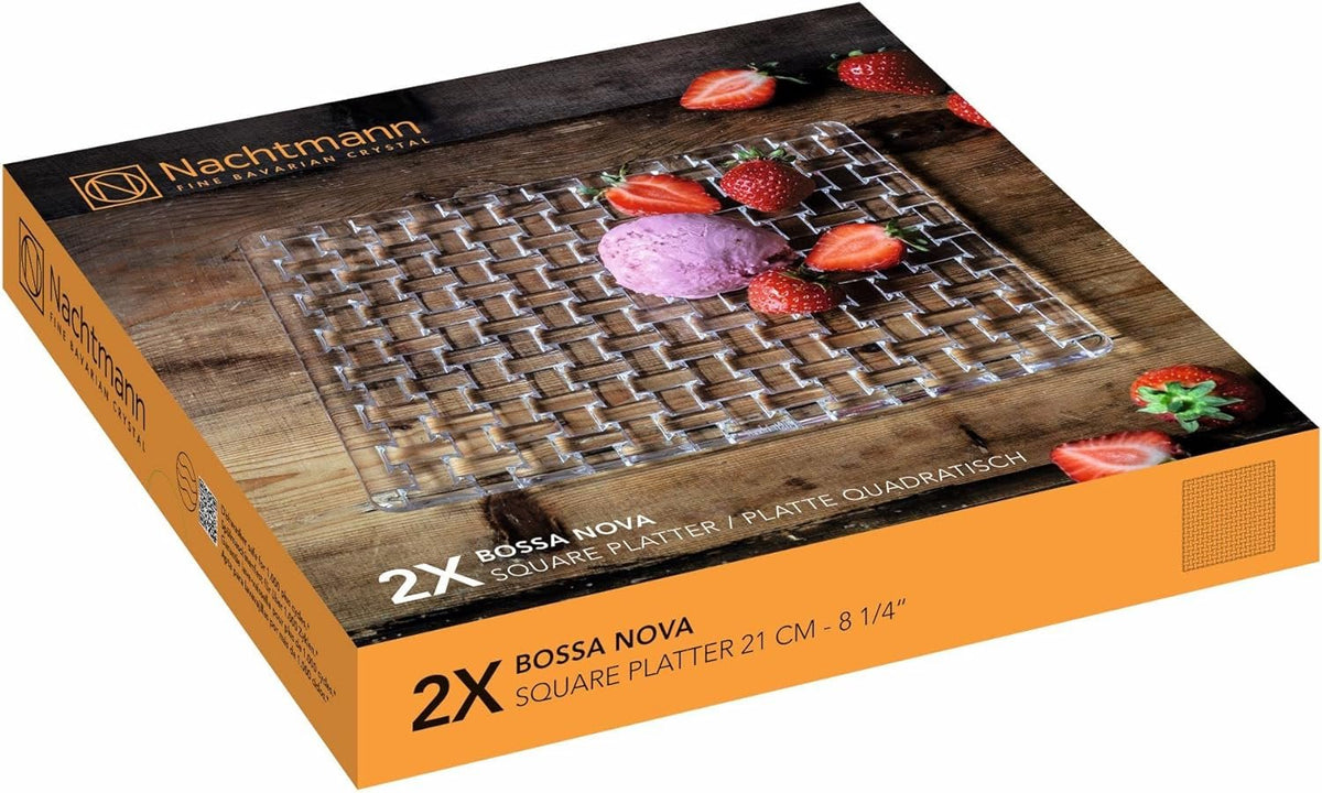 Nachtmann Bossa Nova 8" Square Appetizer Plate | Set of 2