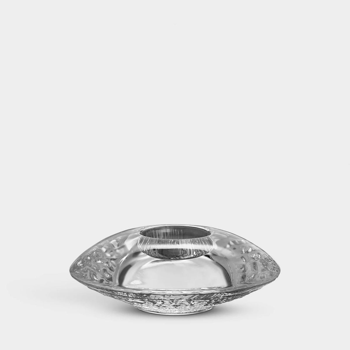 Orrefors Discus Clear Votive Large in cut crystal