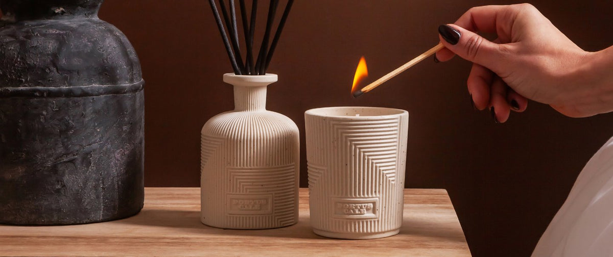 Portus Cale Hajjar Blanc  Scented Candle 210g Woody and Oriental Fragrance Handcrafted Vessel