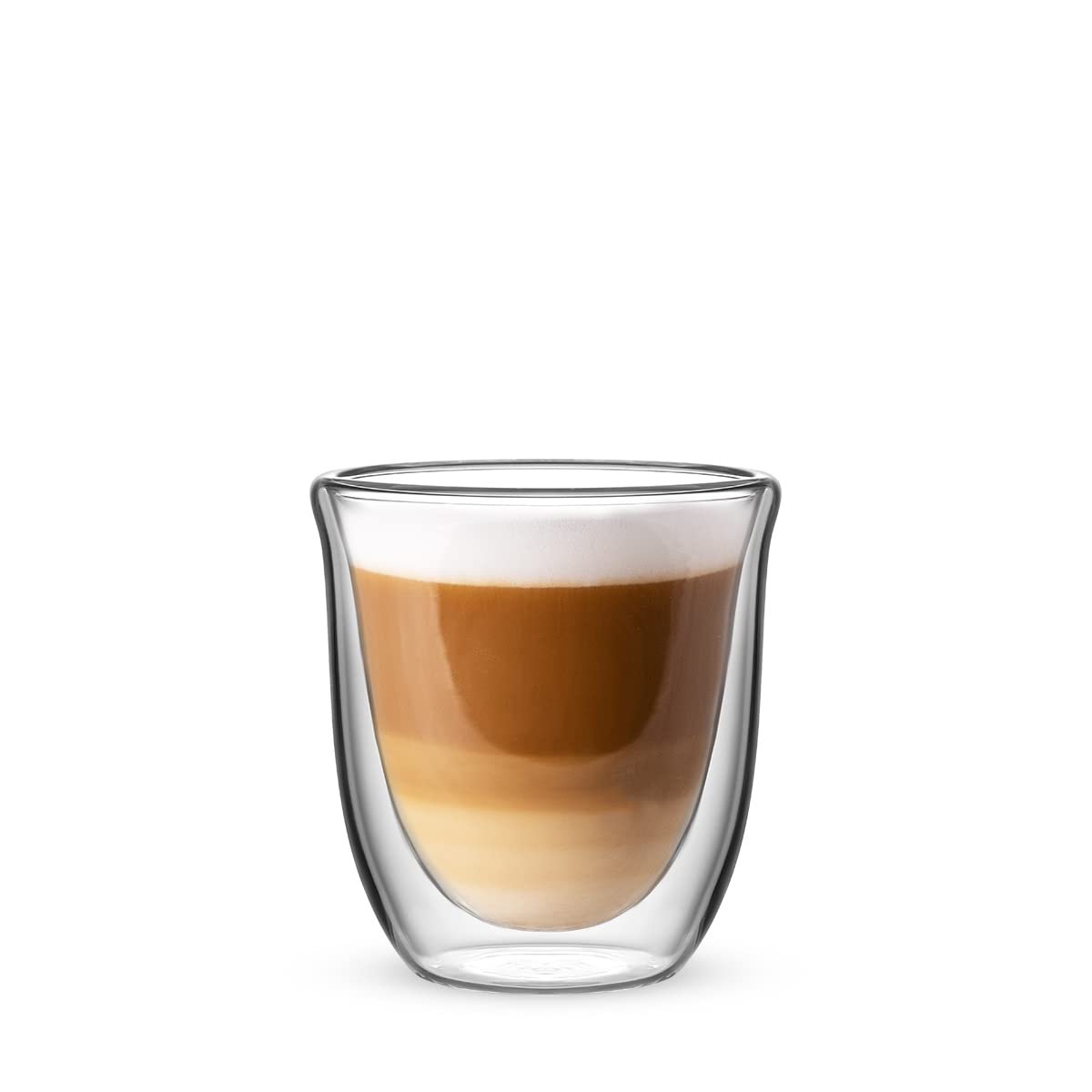 Bialetti Firenze Double Wall Flat Capuccino Glasses (Thermal Insulation Borosilicate Glass) | Set of 2