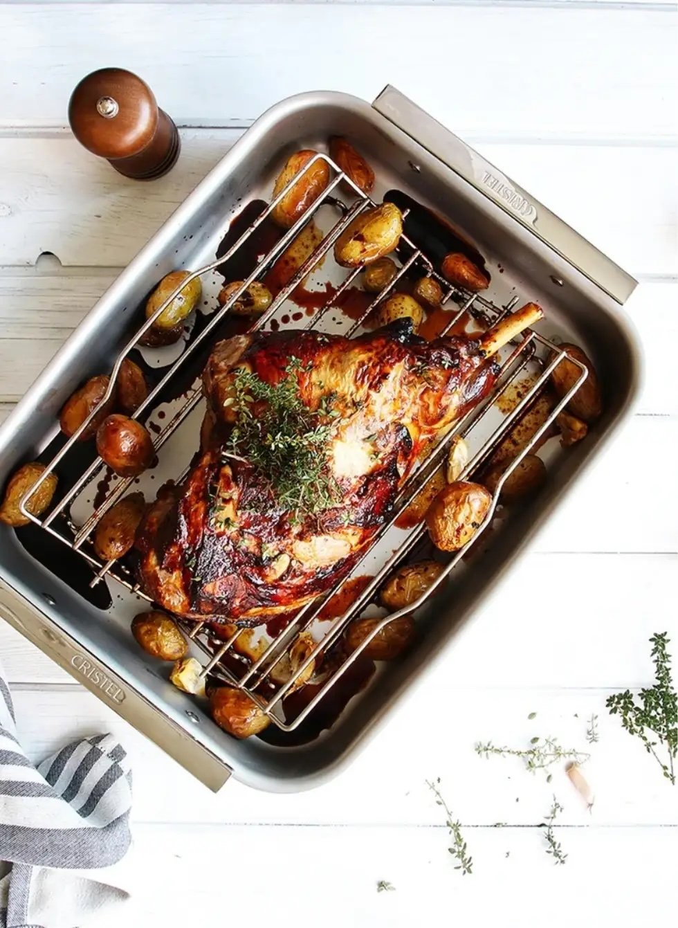 Cristel Stainless Steel 3 Ply Large Roaster Shiny Finish