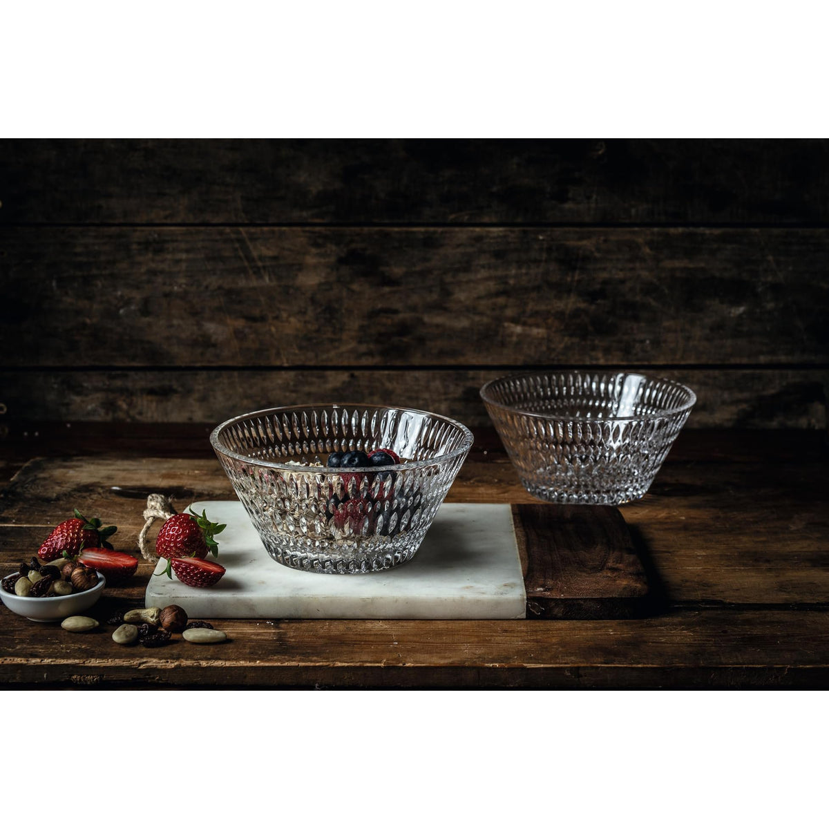 Nachtmann Ethno Set-2 Bowls Crystal Glass 6.5"D Serveware