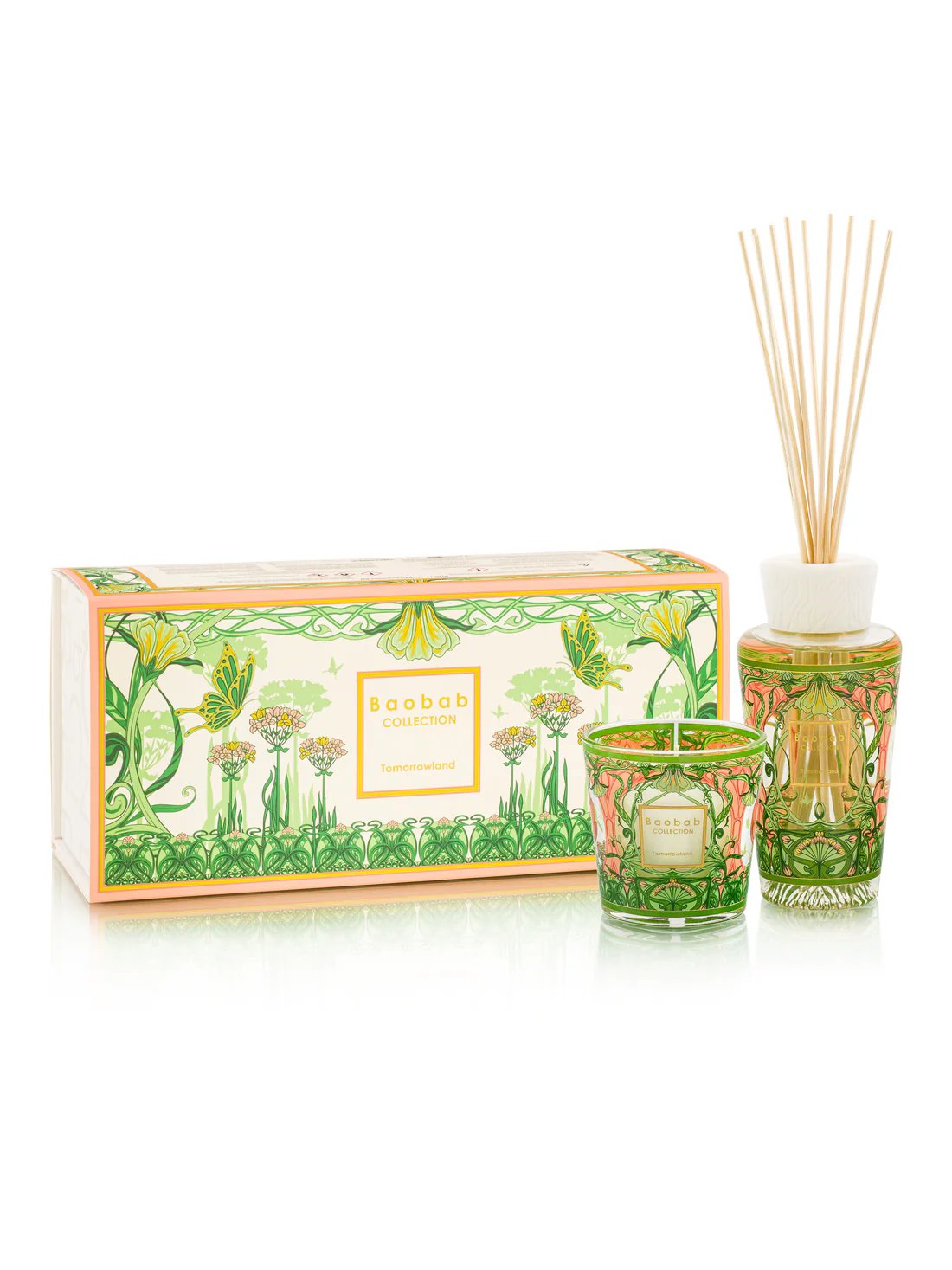 Baobab Tomorrowland My First Baobab Gift Box Green & Flower Candle & Diffuser