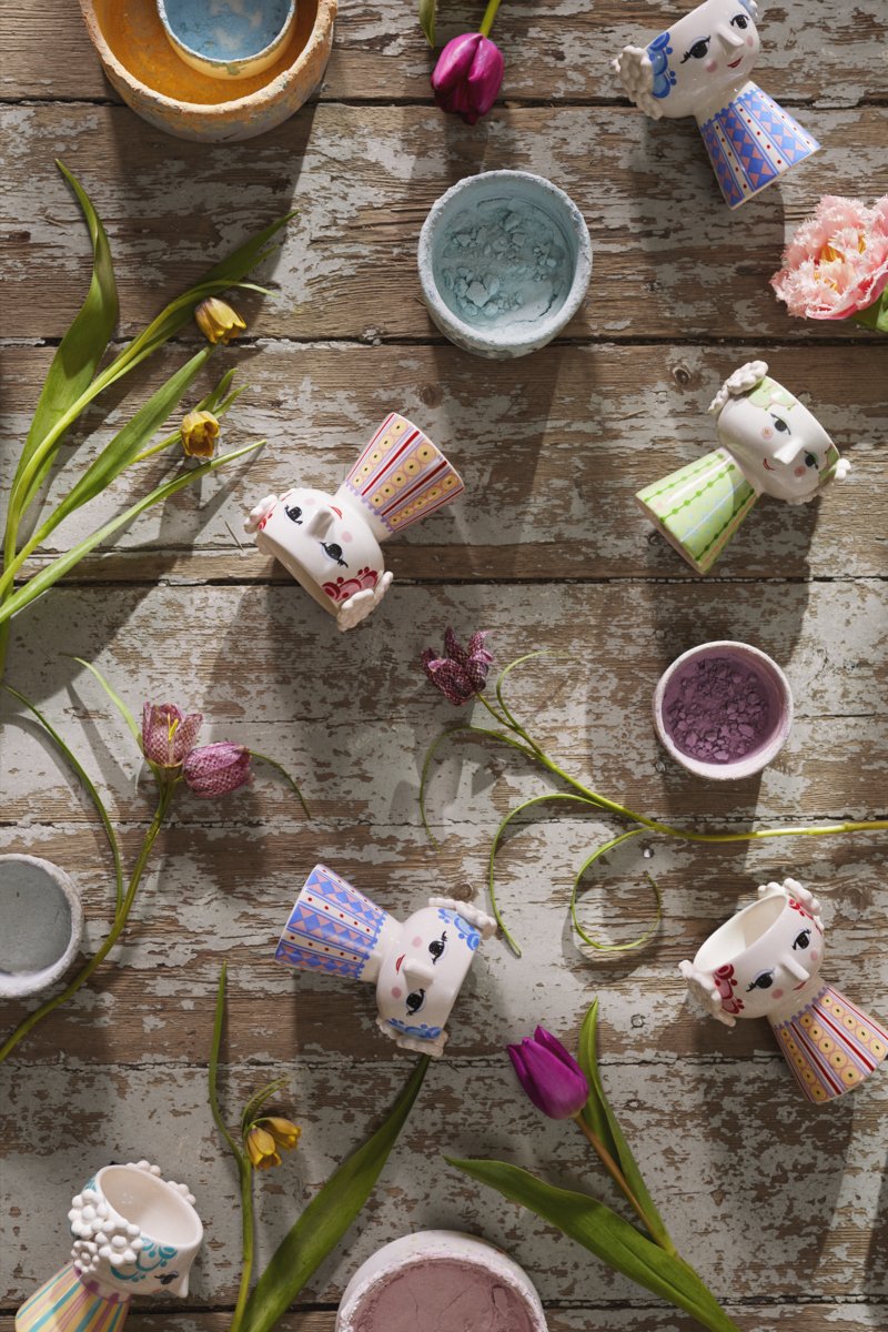 Eva Tall Porcelain Vase Pink Blue Home Decor