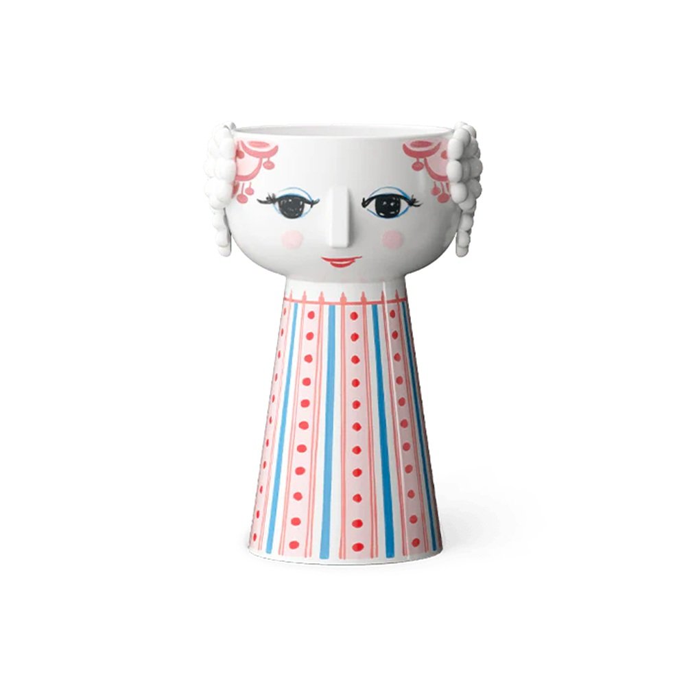 Bjørn Wiinblad Eva Dusty Red Candleholder 5.5 Inch