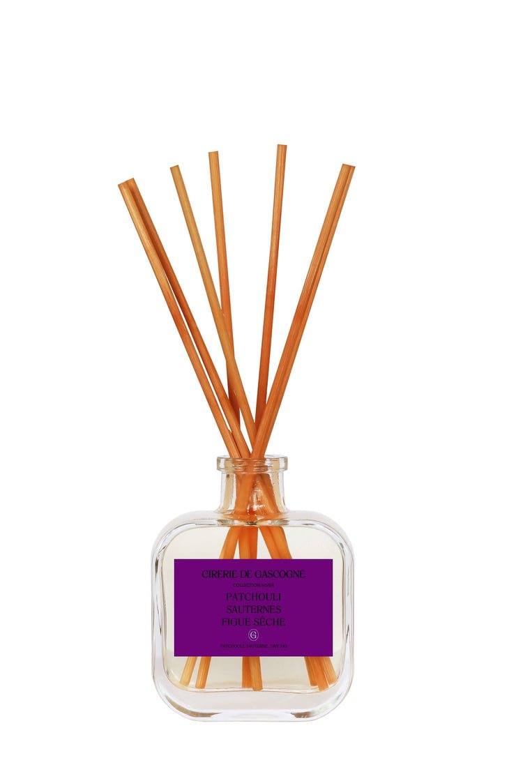 Cirerie de Gascogne Reed Diffuser, Patchouli, Sauternes and Dry Fig - Long Lasting Fragrance 200ml