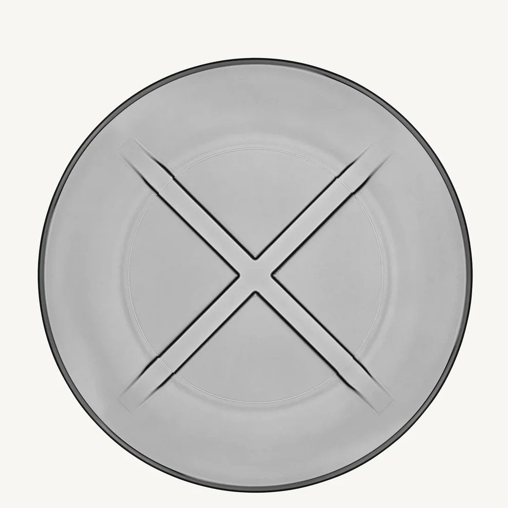 Kosta Boda Bruk salad plate in gray art glass – designed by Anna Ehrner handmade in Sweden