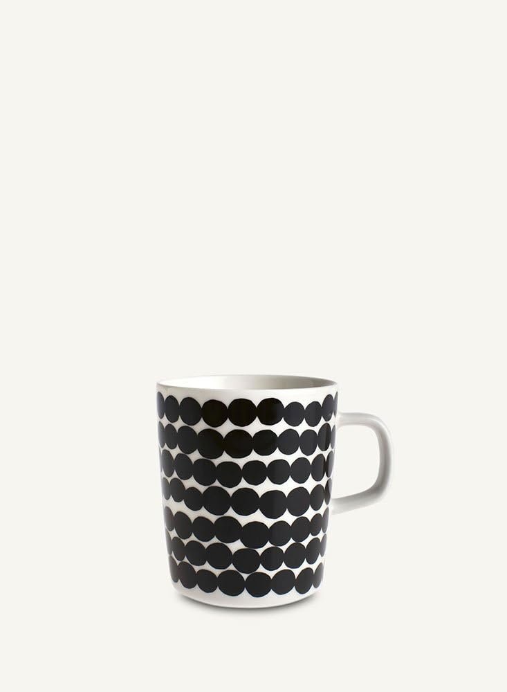 Unikko Oiva Räsymatto Stoneware Large Mug | Black & White