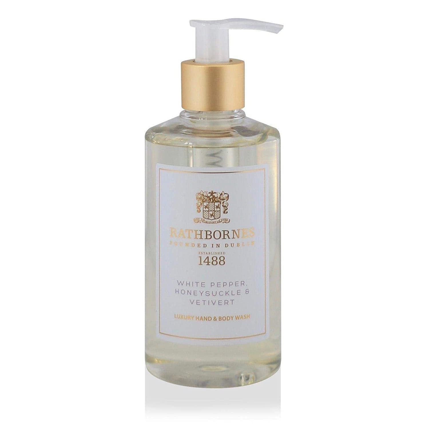 Rathbornes White Pepper Honeysuckle and Vetivert luxury hand and body wash