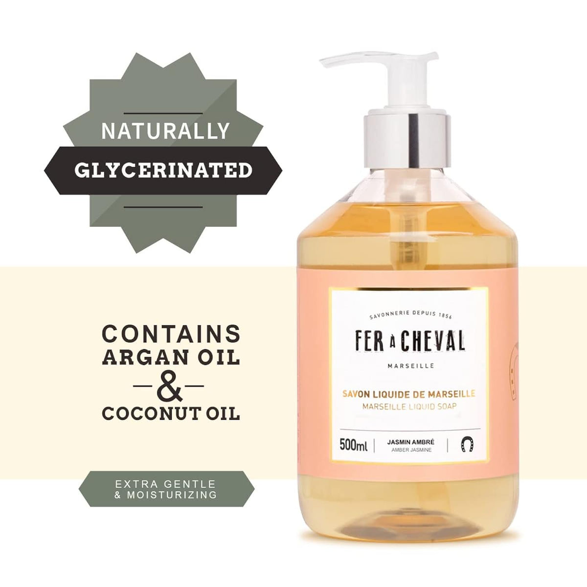 Fer à Cheval Marseille Liquid Soap | Sweet Almond & Coco Oil | 500ml