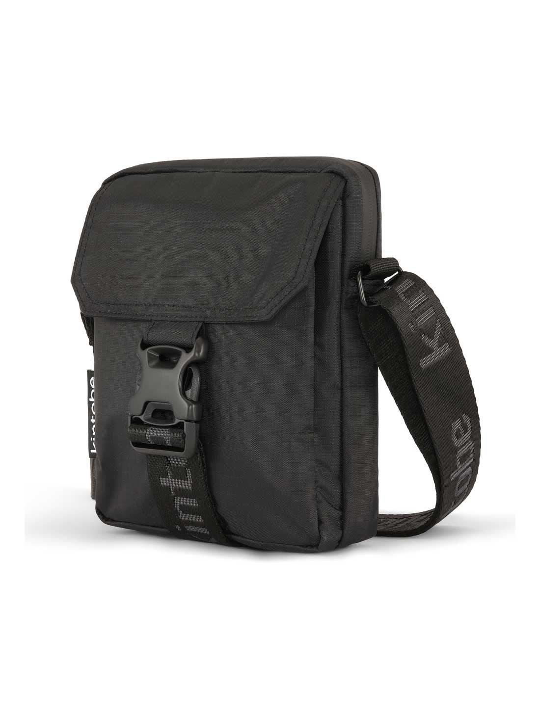 Kintobe Nico mini messenger bag in jet black styled as crossbody city bag – sustainable design by CopenhagenKid