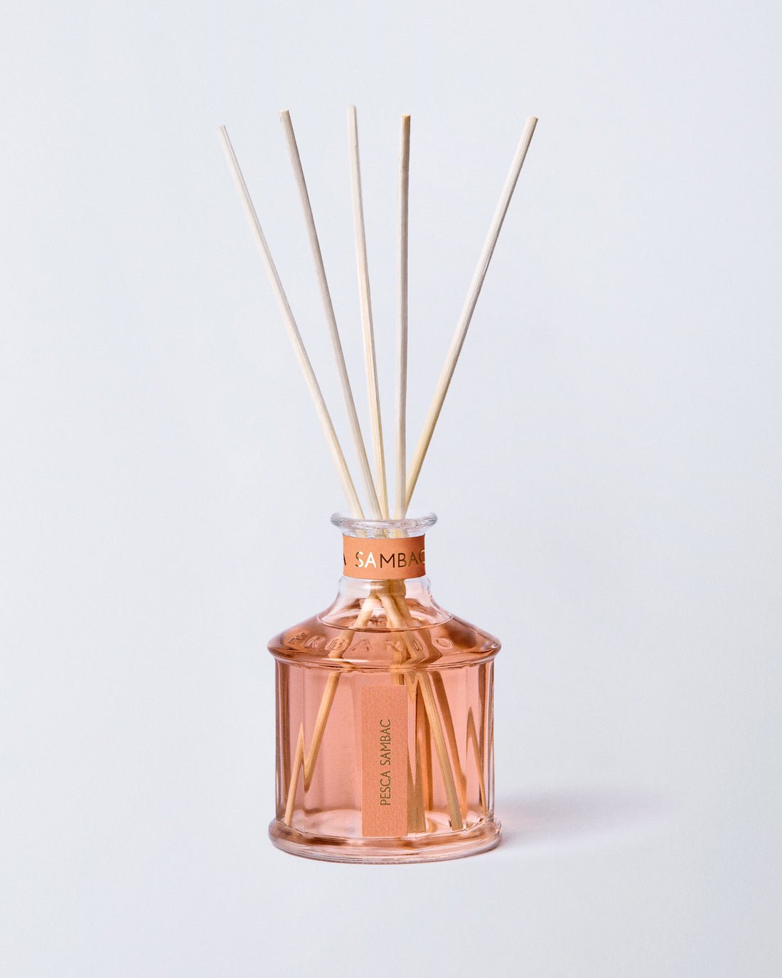 Erbario Toscano Pesca Sambac diffuser bottle and reeds detail
