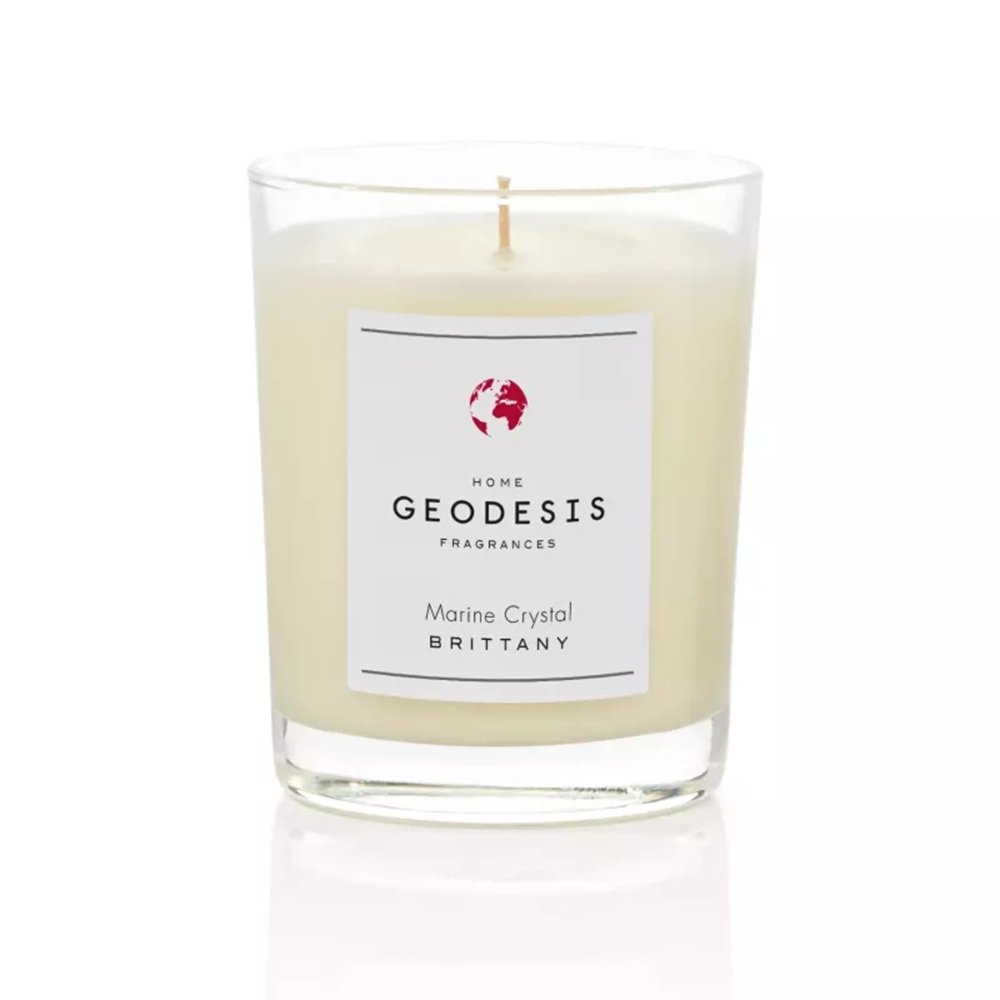 Geodesis scented candle in minimalist glass vessel – hand-poured natural wax
