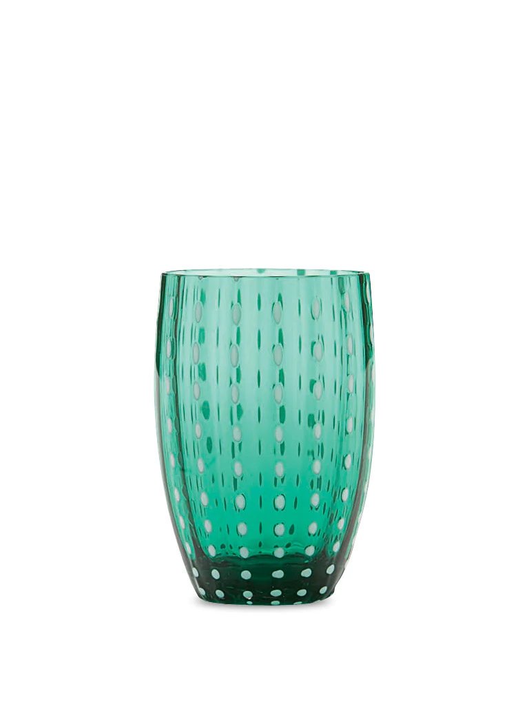 Zafferano Perle Tumblers Mouth-Blown Glass | Multi-Color | Set of 6 (10.8oz)