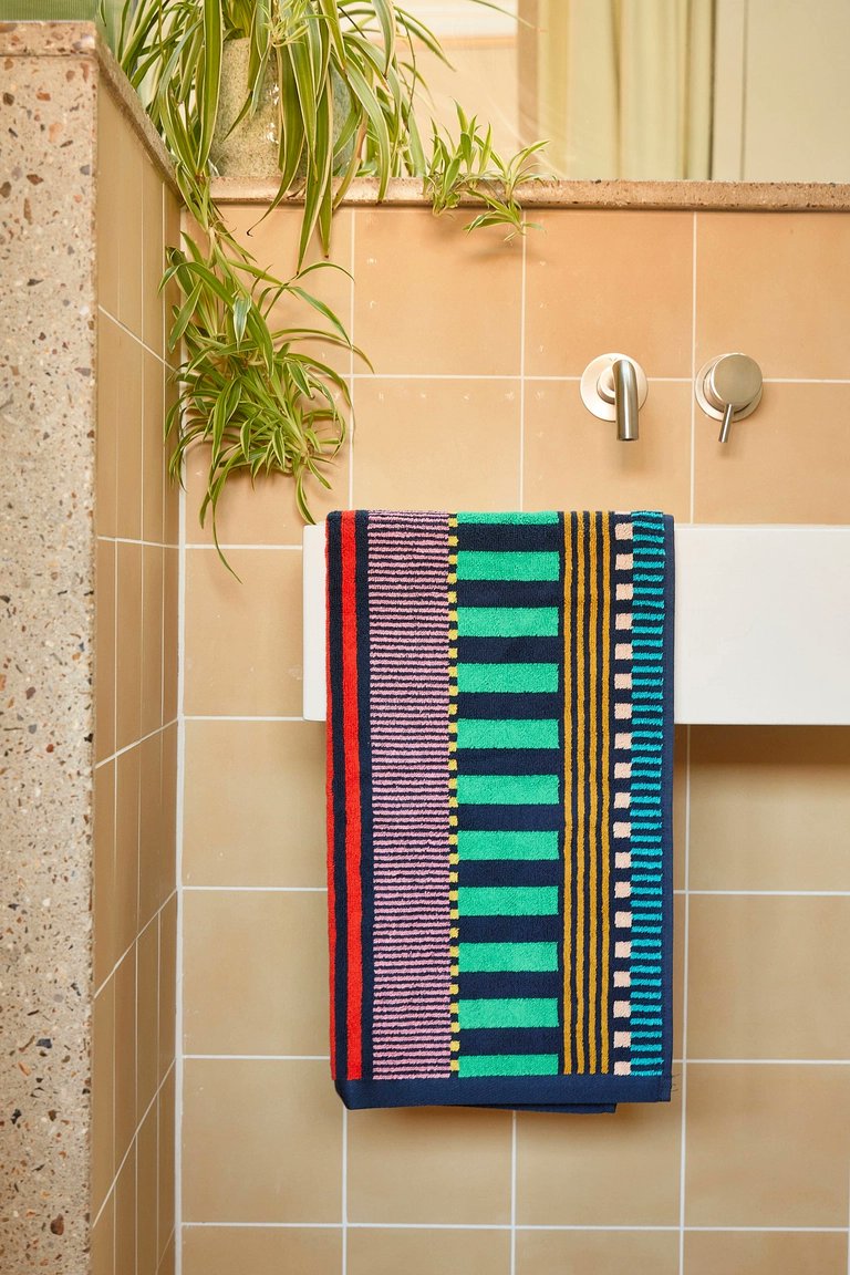 Donna Wilson Multi Stripe Towel | Soft Jacquard Cotton Towels