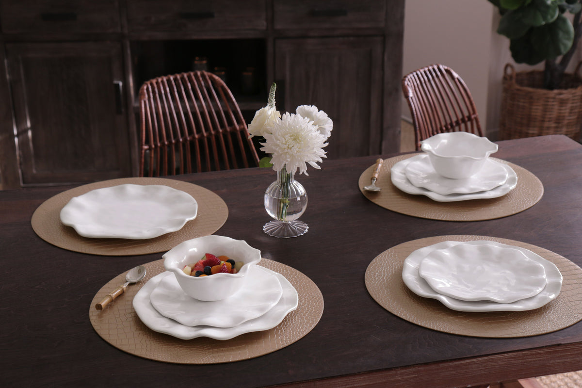 VIDA Havana White Dinner Plate | Set of 4 | 11"D