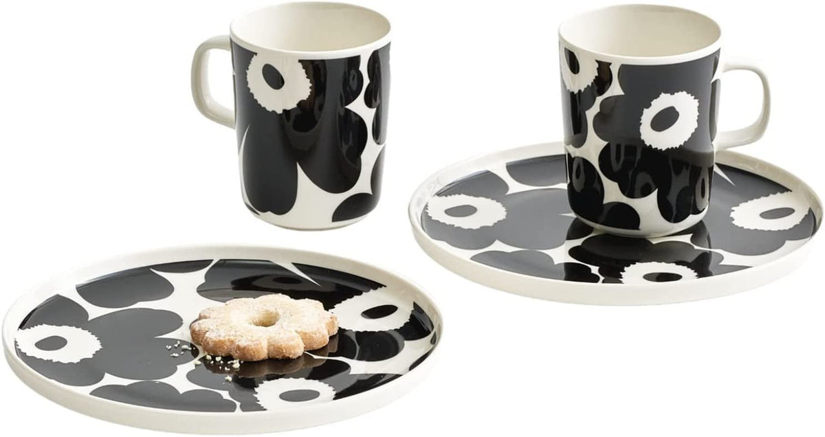 Unikko Oiva Stoneware Flower Mug | Black & White (8.5 fl oz)