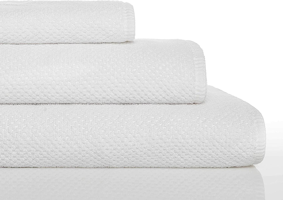 Graccioza Bee Waffle Towel Combed Cotton Collection | White