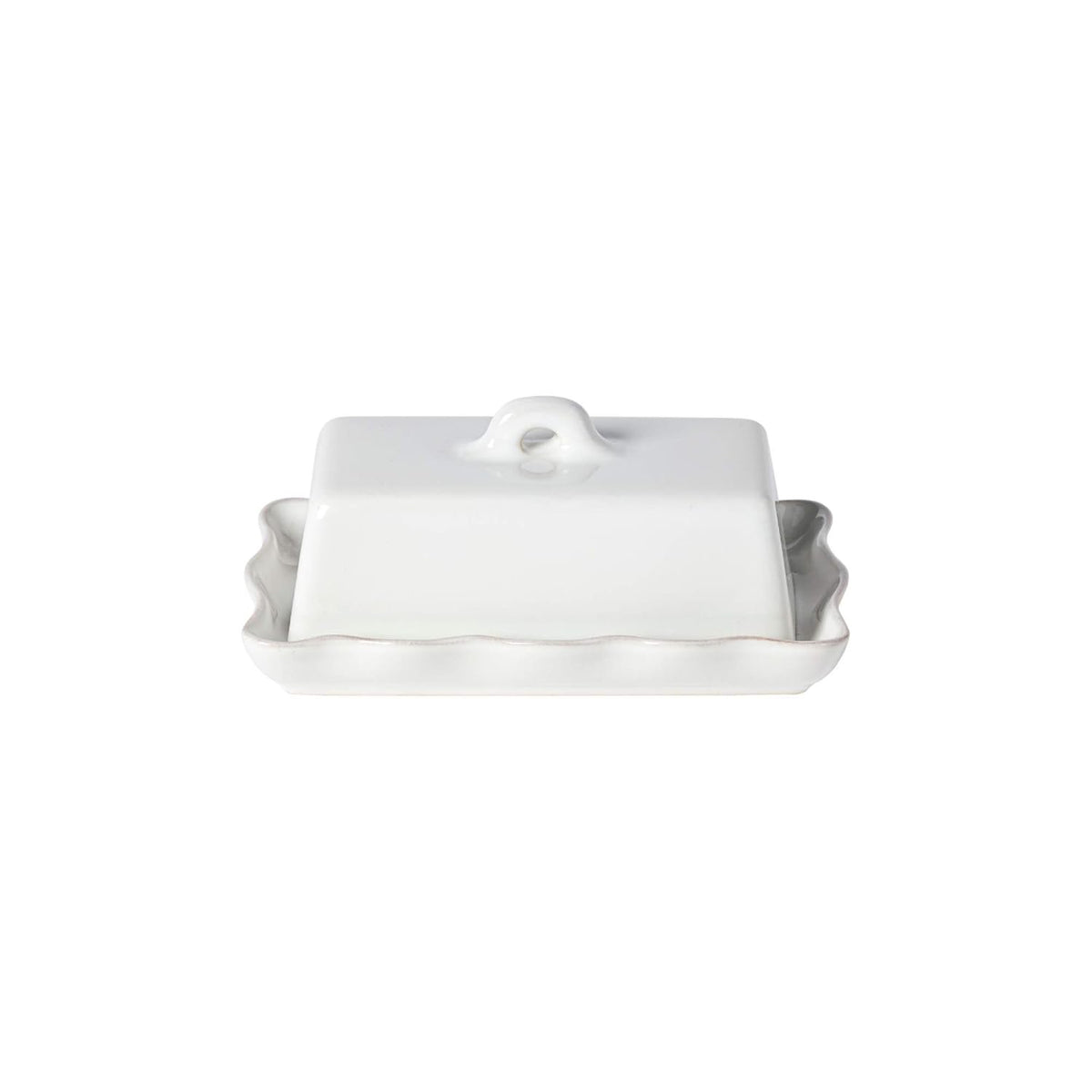 Casafina, Cook & Host collection, Stoneware Tableware, Rectangular butter dish, white, 8'' w/ lid
