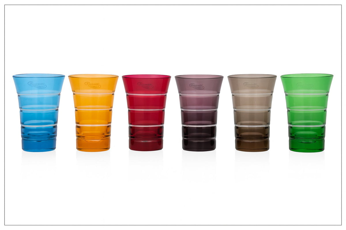 Mixed Color Cordial / Double Shot Glasses Set | Set of 6 | Mouth-Blown Glass