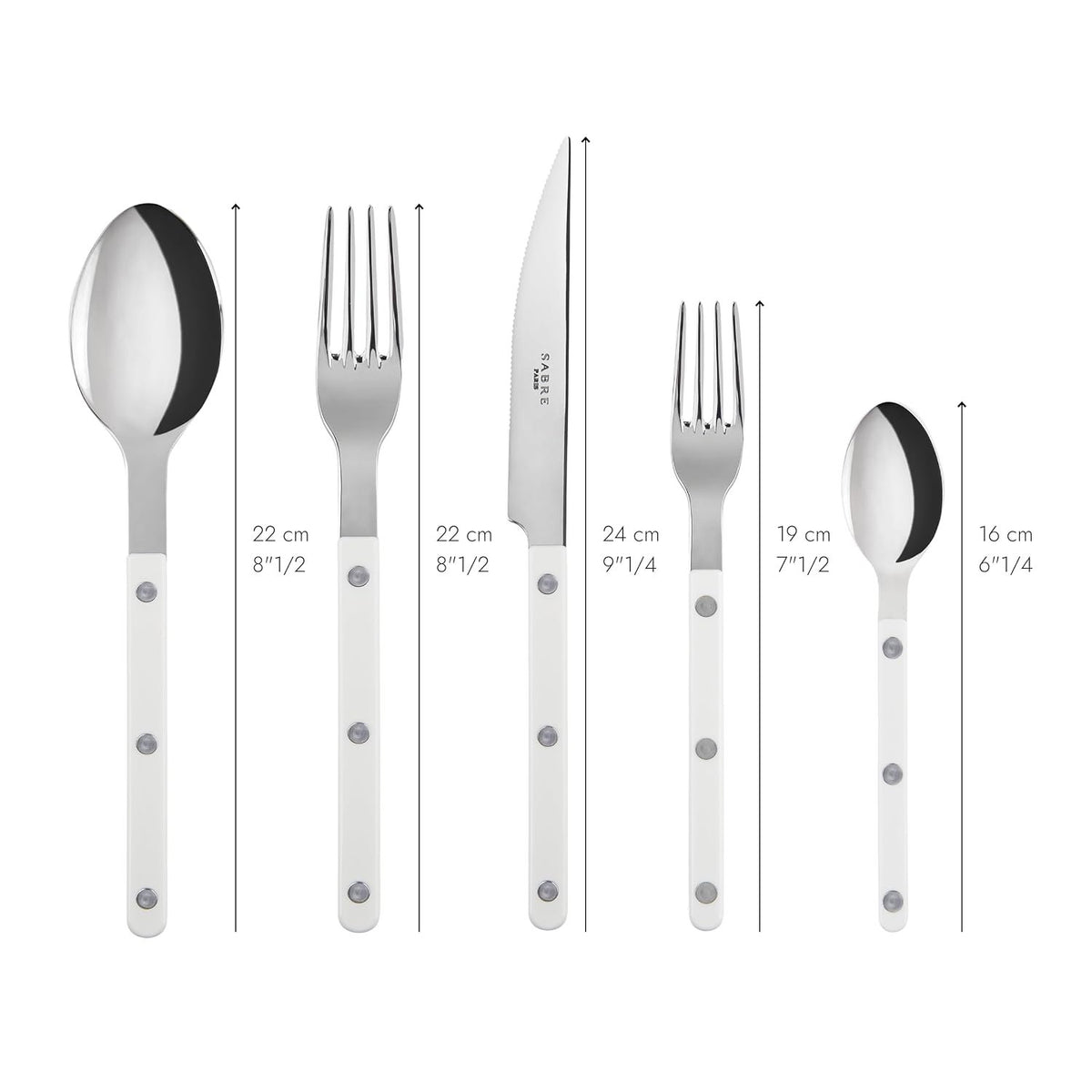 Sabre Paris Bistrot Shiny 5-Piece Place Setting | White