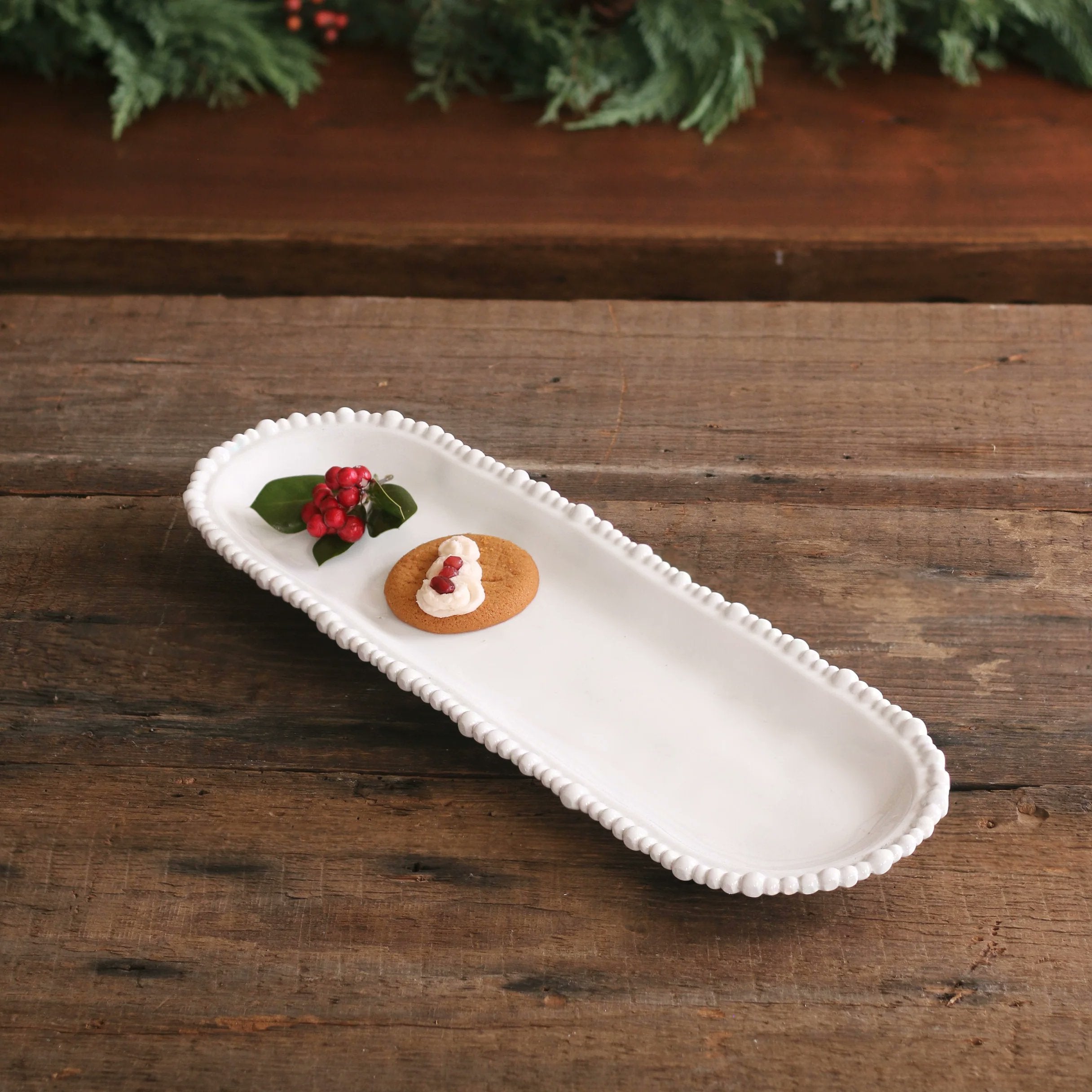 Beatriz Ball VIDA Alegria Baguette Platter White Serving Tray