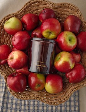 Aromatique Cinnamon Cider Foundry Candle 48oz in a Glass Jar with Gold Metal Lid