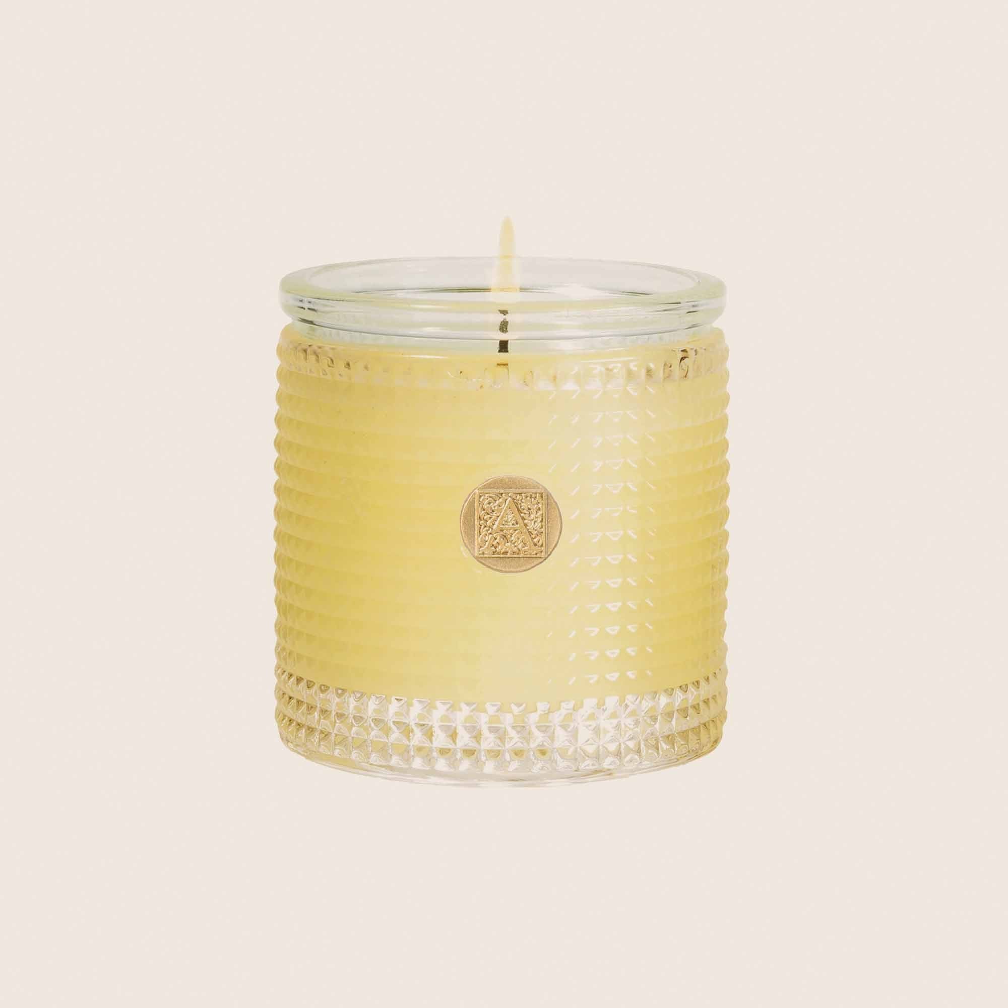 Aromatique Orange & Evergreen Textured Glass Candle
