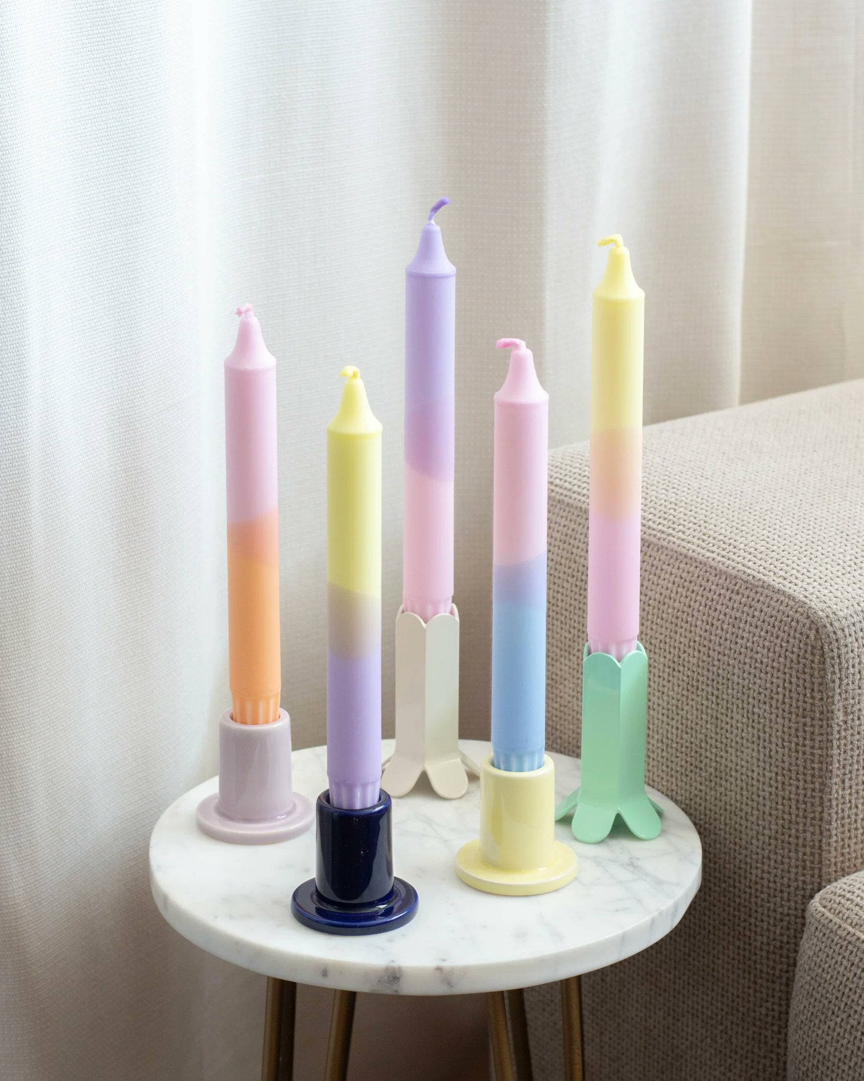Nordtrice Pastel Dinner Candles – Handmade Danish Taper 5-Pack