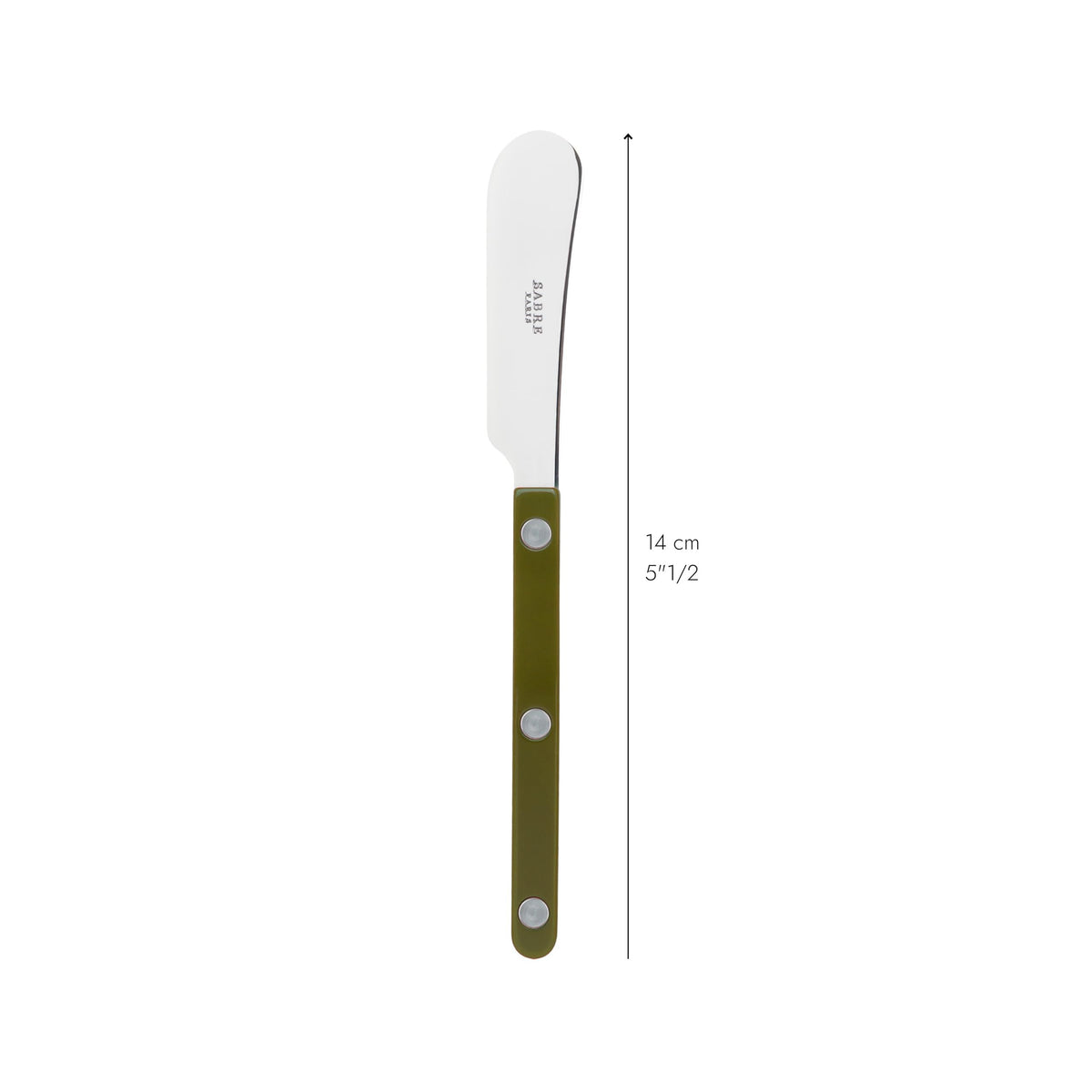 Sabre Paris - Set of 2 Spreader Knives 5.5 inches - Bistrot Collection - Perfect for Butter, Tapenades, Spreads - Stainless Steel & Nylon - Dishwasher Safe
